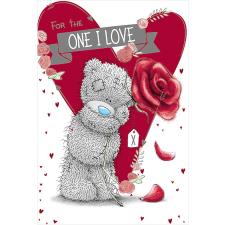 One I Love Bear Holding Rose Me to You Bear Birthday Card Image Preview